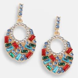 Sohi Gold Plated Party Designer Stone Drop Earrings-image-24