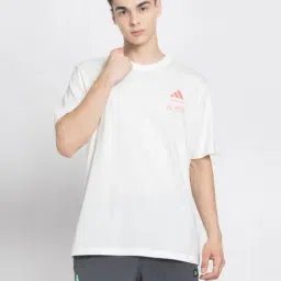Adidas White Cotton Loose Fit Printed Sports T-Shirt-picture-41