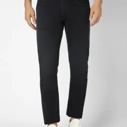 Peter England Jeans Black Cotton Regular Fit Jeans-picture-35