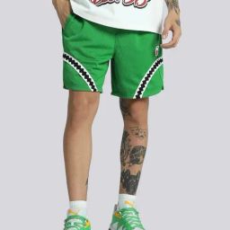 Puma Crowd Craze Green Relaxed Fit Printed Sports Shorts-image-10
