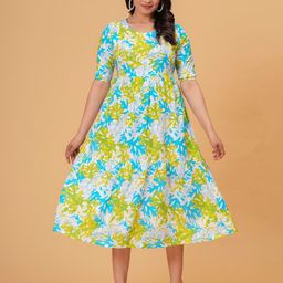 BAESD Women Maternity Fit and Flare Midi Dress-image-49