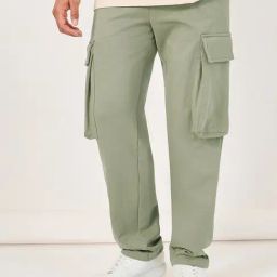 Styli Grey Cotton Relaxed Fit Trackpants-image-13