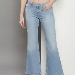 TOMMY HILFIGER Blue Cotton Flared Fit Low Rise Jeans-image-23