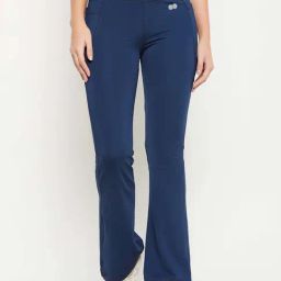 Clovia Blue High Rise Sports Track Pants-image-55