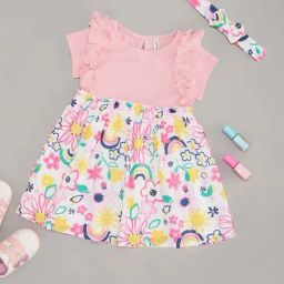 Pantaloons Baby Girls Rosa Shadow Cotton Printed Casual Dresses-image-7