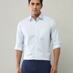 Arrow Blue Cotton Regular Fit Printed Shirt-picture-17