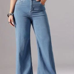 Miss Chase A+ Blue Denim Relaxed Fit Jeans-image-77