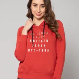 Cantabil Red Printed Hoodie-image-71