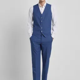 Allen Solly Blue Slim Fit Three Piece Suit-image-51