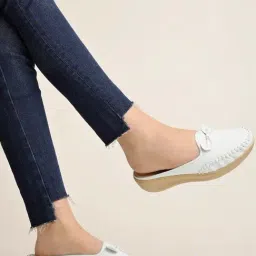 Shoetopia Kids White Mule Wedges-image-105