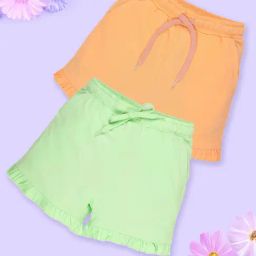 Kiddopanti Girls Cotton Hem Frill Solid Shorts (Pack of 2)-image-66