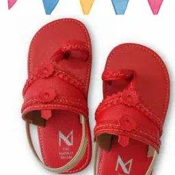 Madras Trunk Kids Red Toe Ring Sandals-image-26