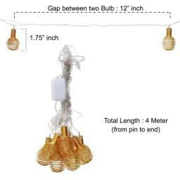 eCraftIndia Golden Spring Ball Steady Blinking Color Changing LED Fairy String Lights image 2