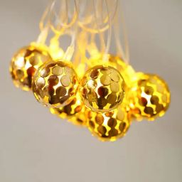 eCraftIndia Golden Ball Steady, Blinking Color Changing LED Fairy String Lights image 5
