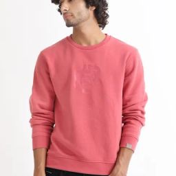 Rare Rabbit Pink Regular Fit Embroidered Sweatshirt-17