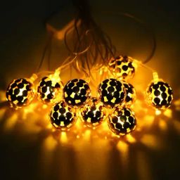 eCraftIndia Golden Ball Steady, Blinking Color Changing LED Fairy String Lights-8