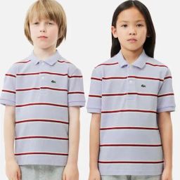 Lacoste Boys Grey & Maroon Cotton Striped Polos & T-shirts-image-26