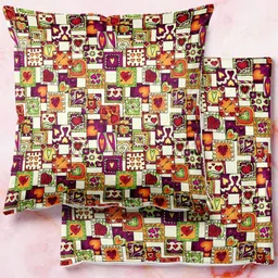 ArtzFolio Multicoloured Set of 2 Square Cushion Covers-13