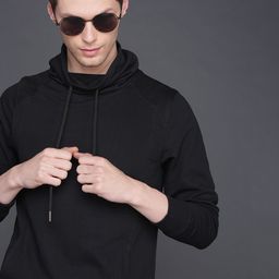 WROGN Men Black Solid Slim Fit Sweatshirt-image-65