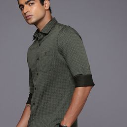 Louis Philippe Sport Pure Cotton Smart Fit Micro Ditsy Printed Casual Shirt-image-85