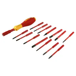 WIHA INSULATED SLIMLINE SCREWDRIVER SET, 15PC, 28390-31