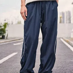 TABADTOD Men Striped Relaxed Loose Fit Trousers-image-65