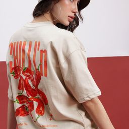 glitchez Urban Classy Printed Oversized Longline T-shirt-image-43