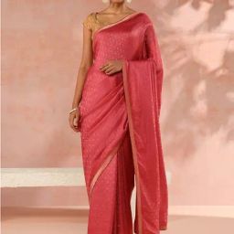 Taneira Pink Woven Saree With Unstitched Blouse-image-27