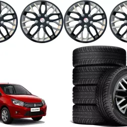 Auto Pearl ViBS11 R14 35.56 cm (14 Inch) PPress Type Wheel Hubcap with Retention Ring Glossy Black Red Strip Wheel Cover for Maruti Celerio Green VXI (Set of 4)-image-87