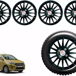 Auto Pearl CBK10 R14 35.56 cm (14 Inch) Press Type Wheel Hubcap with Retention Ring Glossy Black Wheel Cover for Maruti Celerio (Set of 4)-image-6