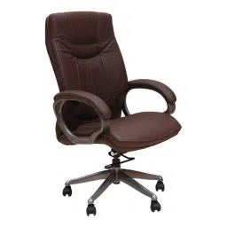 Caddy High Back Revolving office and Home Chair Brown PU Leatherette CD182-image-95