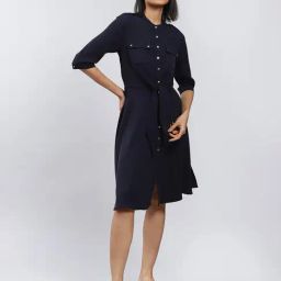Label Ritu Kumar Navy Shirt Dress-image-47