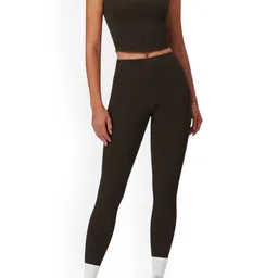Alamode By Akanksha Dark Brown Ora Activewear Set-image-25