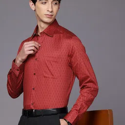 Louis Philippe Pure Cotton Classic Fit Ethnic Printed Formal Shirt-picture-44