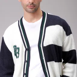The Indian Garage Co Men Colourblocked Cardigan-image-71