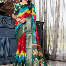 KALINI Ethnic Motifs Printed Zari Saree-image-41