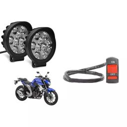 Cartronics 9 Round Cap LED Fog Light With On/Off Switch for Yamaha FZ 25 (Set of 2 Pcs)-5