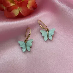 Digital Dress Room Butterfly Gold-Plated Animal Shaped Drop Earrings-34