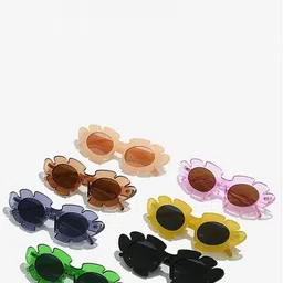 AUGEN Unisex Black Lens & Pink Oval Sunglasses with-image-99