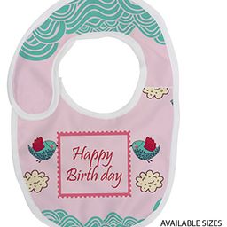Right Gifting Digital Printed Happy Birthday Wishes Velcro Closure Bibs - Pink-picture-28
