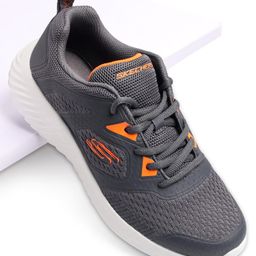 Skechers Casual Shoes With Lace Up Closure - Grey & Orange-image-90