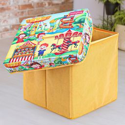 Babyhug  Foldable Storage Box With Lid Theme Park - Yellow-55