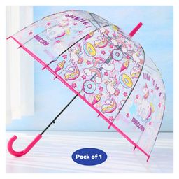 Puchku Clear Umbrella with Unicorn Print for Kids Girls School Pack of 1 ( Random Print & Color)-0