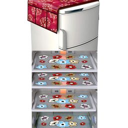 Dakshya Industries Fridge Top Cover and Fridge Mat Combo Set of 5-picture-13