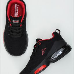 ABROS Mesh Detailed Colour Blocked Shoes - Black & Red-image-82