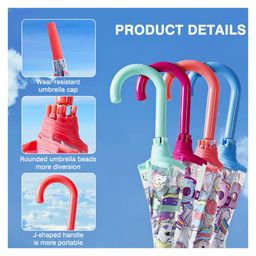 Puchku Clear Umbrella with Unicorn Print for Kids Girls School Pack of 1 ( Random Print & Color) image 2
