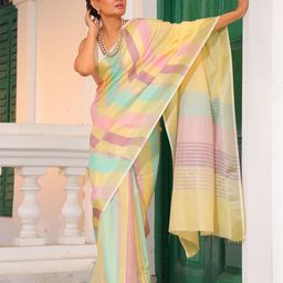 Moda Rapido WomenSolid Fusion Saree-image-66