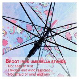 Puchku Clear Umbrella with Unicorn Print for Kids Girls School Pack of 1 ( Random Print & Color) image 4