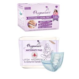 Pregawear Pack Of 20 Mid Rise Maternity Padded Briefs CF006C0XSBL050A-image-35