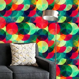 ArtzFolio Printed UV-Resistant Anti-Bacterial Colorful Grunge Circle Peel & Stick Wallpaper-image-82
